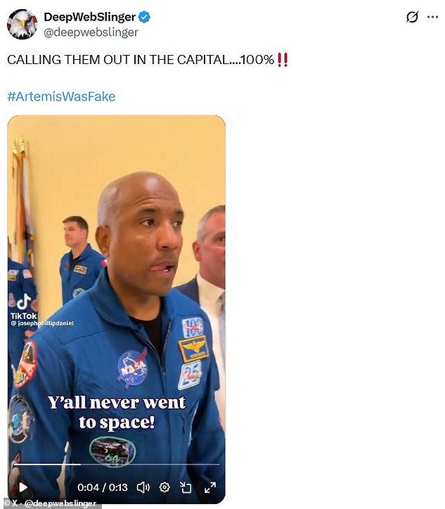Conspiracy theorist accuses NASA astronauts of faking lunar mission at Capitol