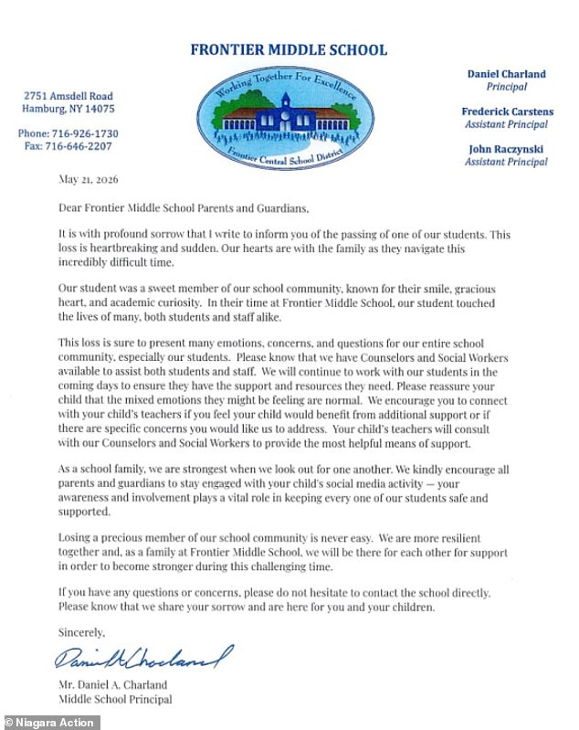 School officials urge parents to watch for bullying after student suicide.