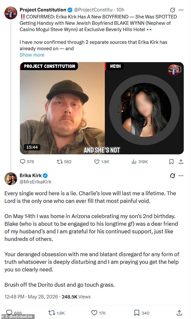Erika Kirk Denies Affair Rumors, Vows Devotion to Late Husband Charlie