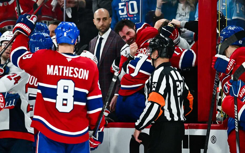 Bagarre généralisée lors du troisième match des séries entre les Canadiens et les Capitals