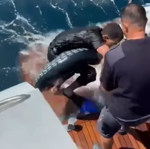 Sauvetage désespéré : un migrant tente la traversee de la Méditerranée vers l'Espagne