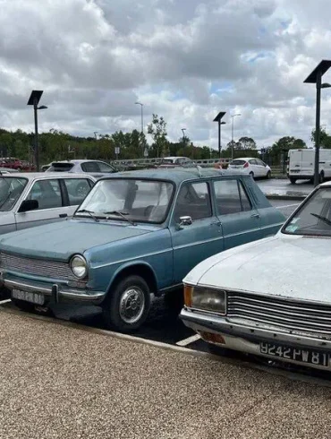 Découverte surprenante : une collection de voitures anciennes garée sur une aire de covoiturage